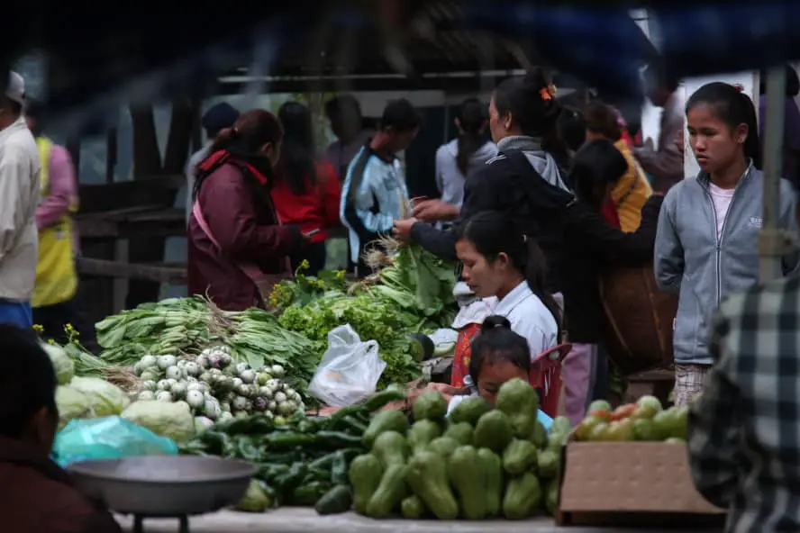 At the Morning Market in Pakbeng, Laos