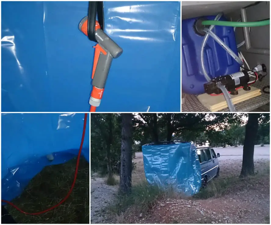 Selbst gebaute Dusche