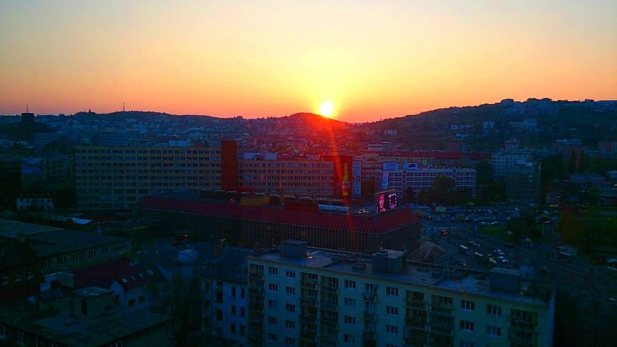 Sunset from my room in Bratislava