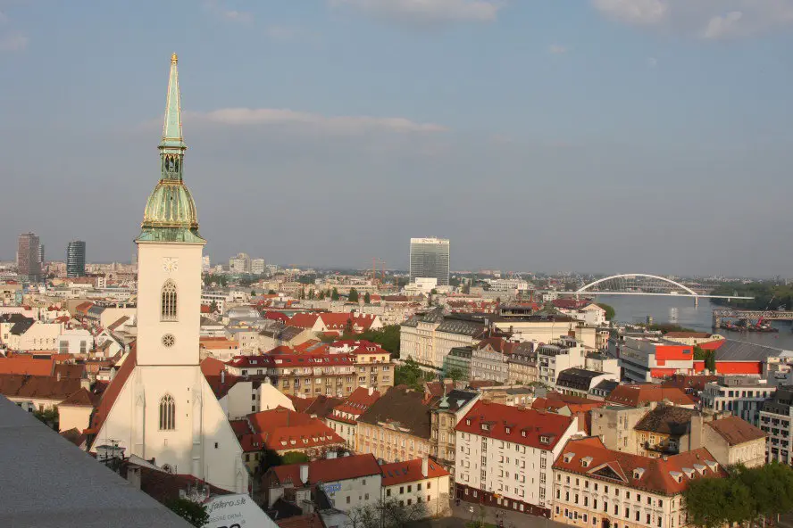 Overlooking Bratislava from the Bratislava Castle.
