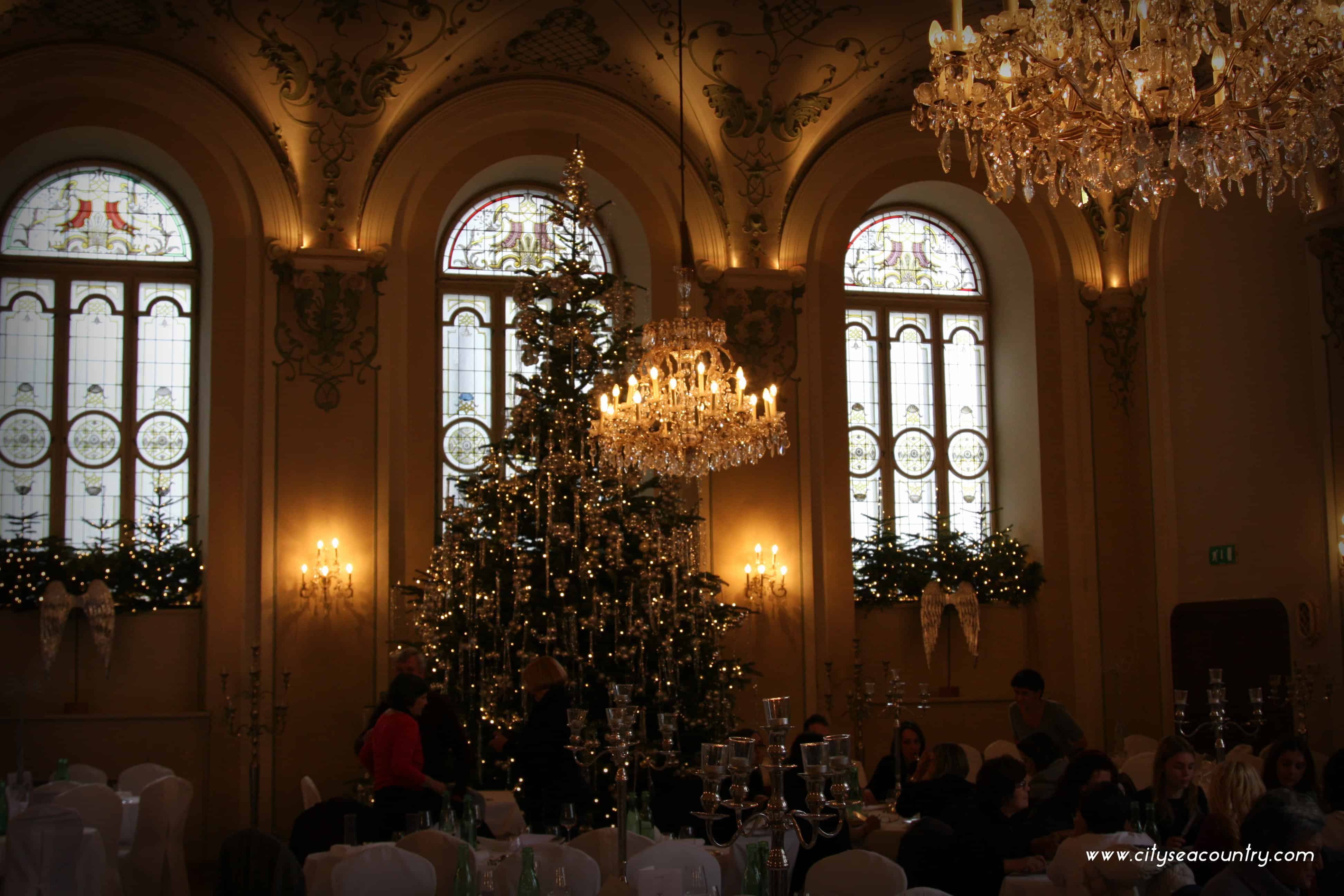 Salzburg in winter hosts incredible Christmas markets and beautiful Christmas trees like the one in St. Peter Stiftskeller