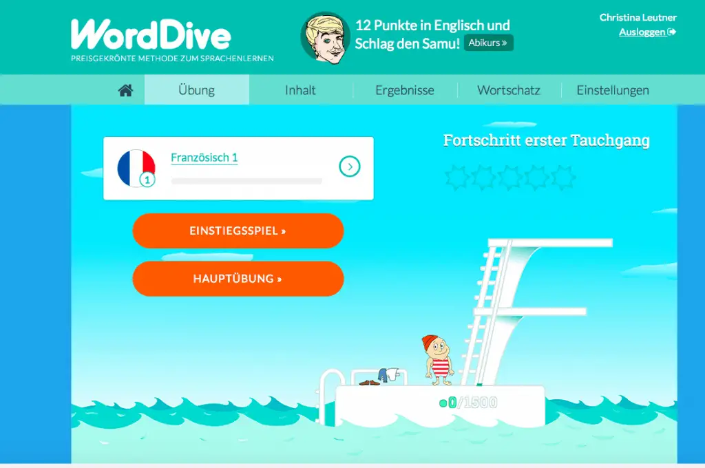Sprachen lernen mit Word Dive