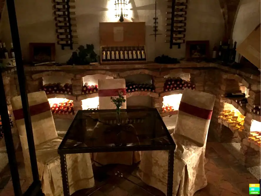 Dining at the wine cellar