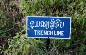 Minenfelder Ebene der Steinkrüge Laos
