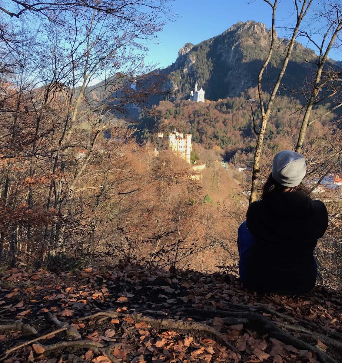 view of Neuschwanstein Castle and Hohenschwangau Palace during fall