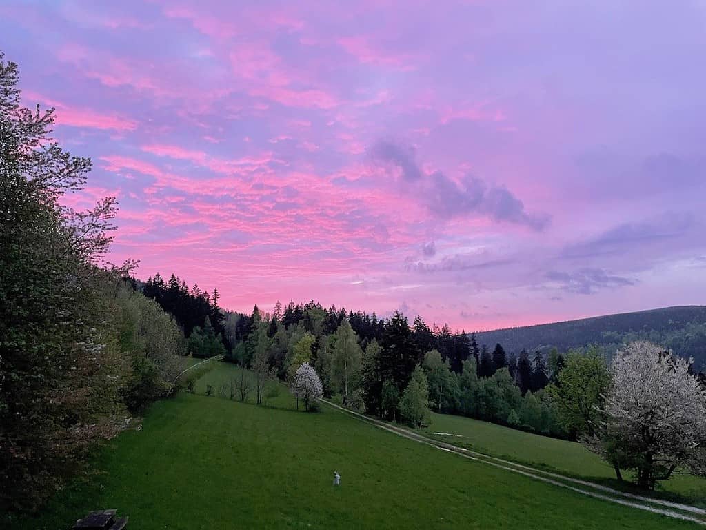 Sonnenuntergang im Glatzer Land Polen