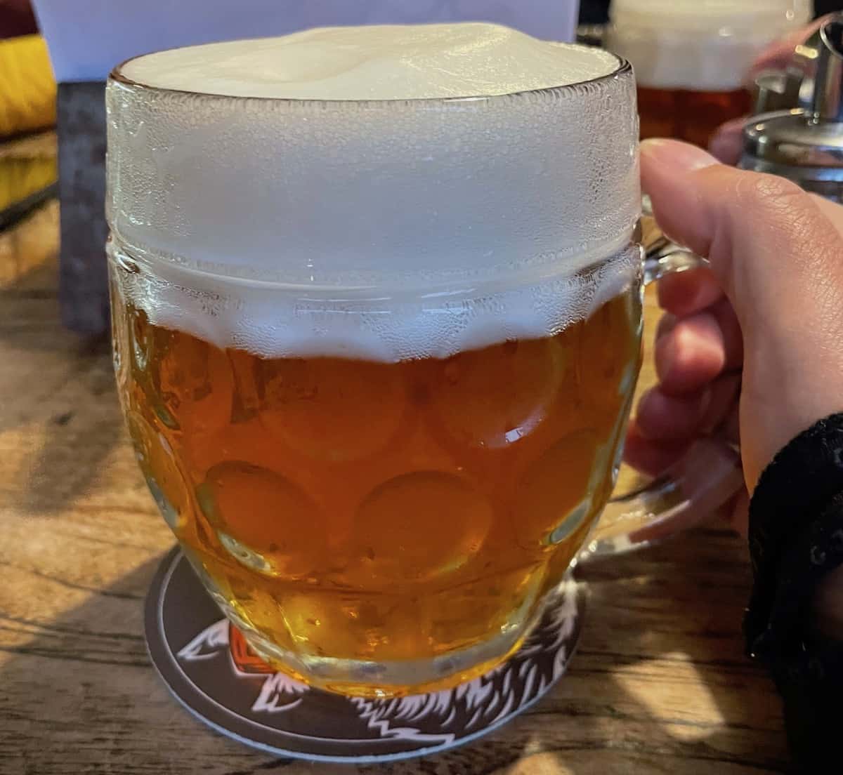 Autorin Christina mit tschechischem Bier