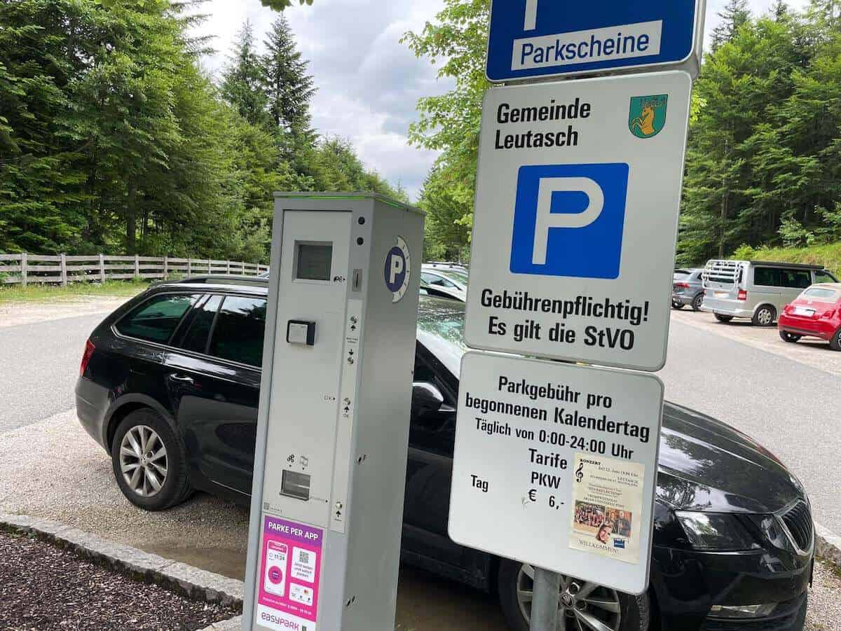 Leutasch Gorge parking spot in Leutasch, Austria