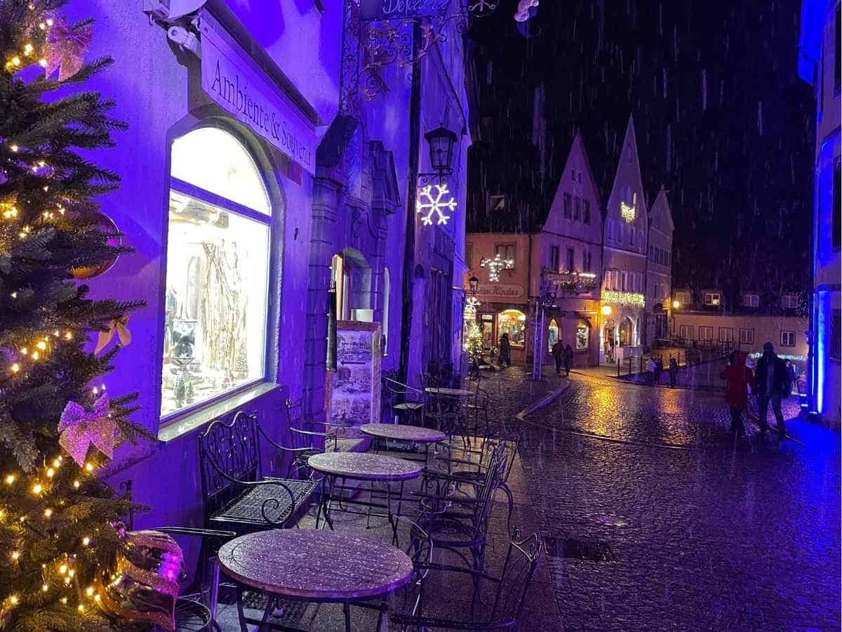 Altstadt Füssen im Winter bei Nacht