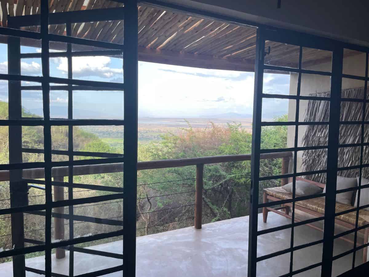 Aussicht vom Bungalow in der Manyara Best View Lodge über den Lake Manyara